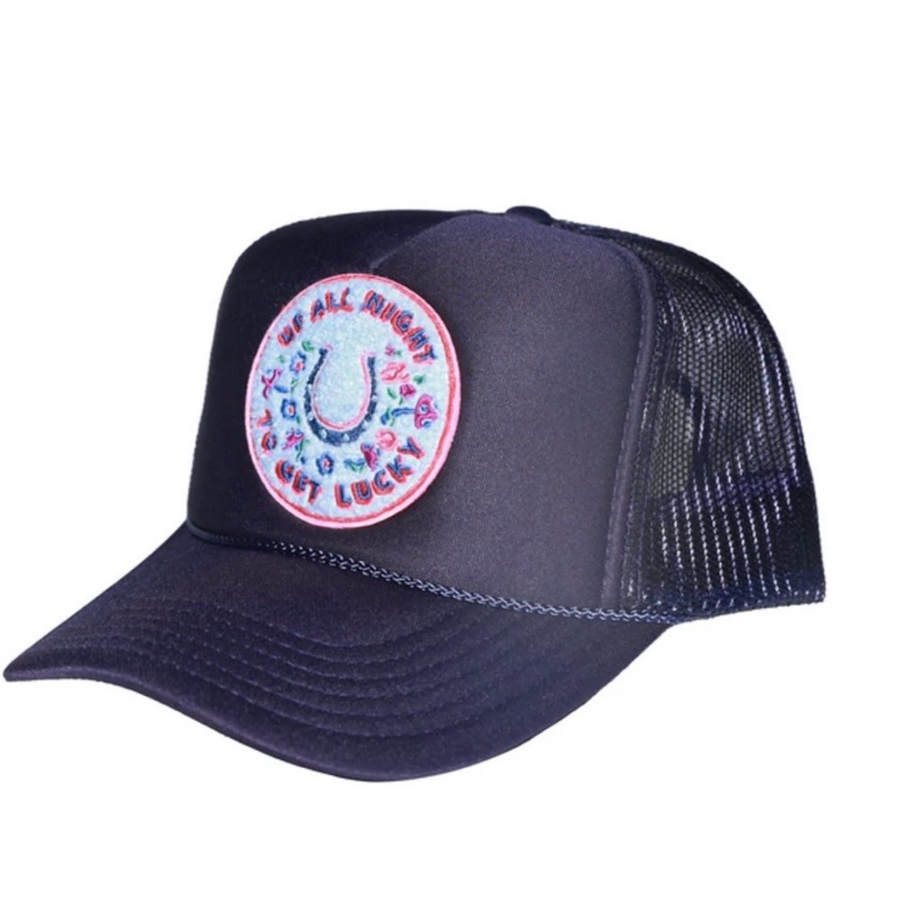 The Mahjong Line Trucker Hat with Embroidered Patch